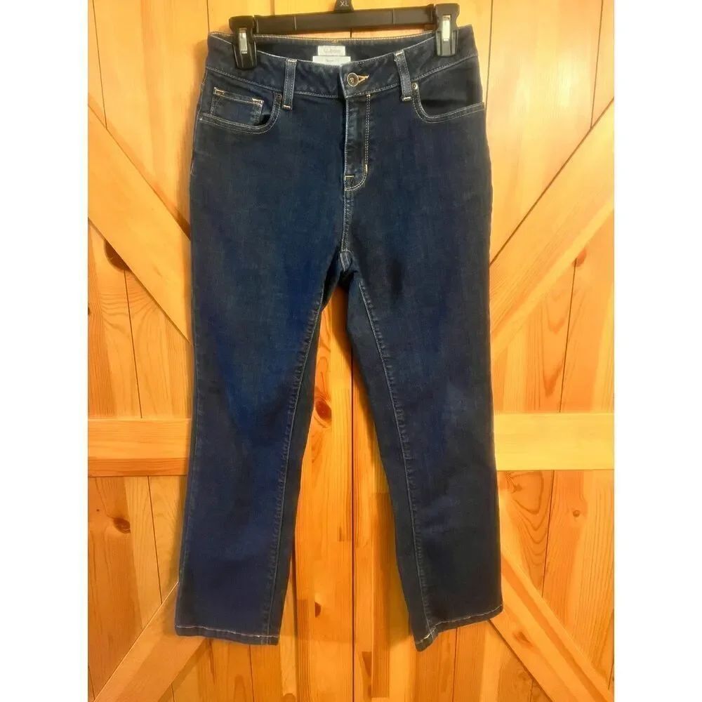 LL Bean Classic Fit Blue Jean Pants Size 6 Pet (3496) Read
